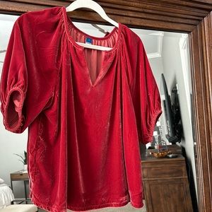 Old Navy Cherry Fizz velvet top, like new